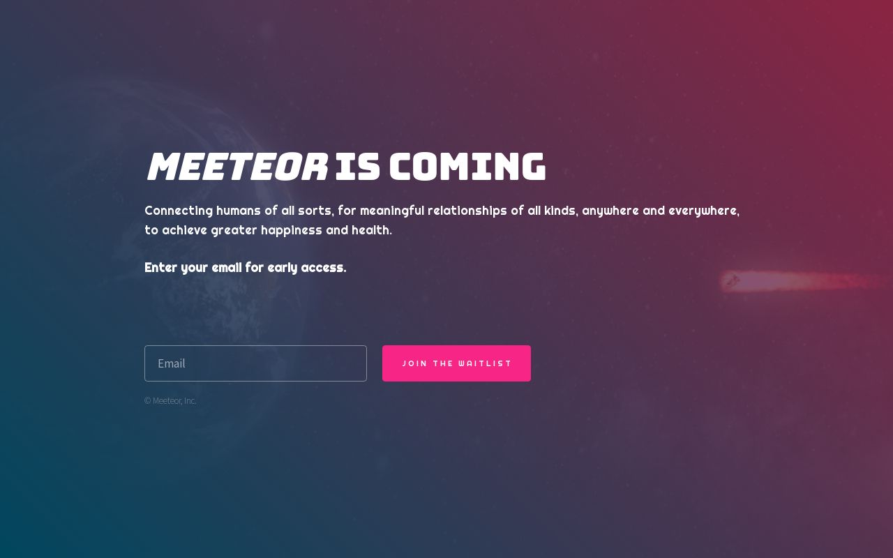 Meeteor l Connecting Humans l Coming Soon